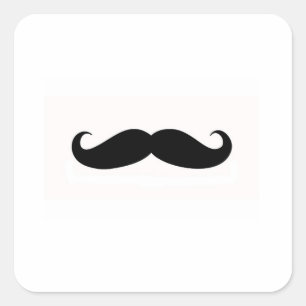 Mustache Envelope Seal Vierkante Sticker