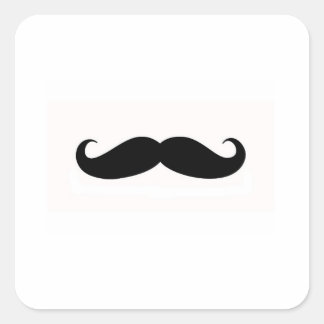 Mustache Envelope Seal Vierkante Sticker