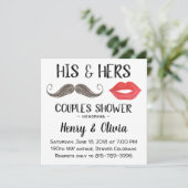 Mustache et lèvres Couples Douche invitation (Debout devant)