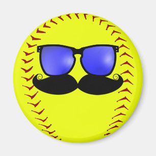 Mustache Fastpitch Softball Magnet Magneet