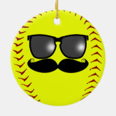 Mustache Fastpitch Softball Ornament (Achterkant)
