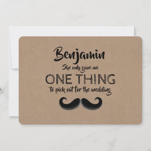 Mustache Funny Groomsman of Best Man proposal Kaart (Voorkant)