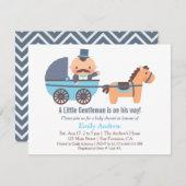 Mustache Gentleman Baby Boy Shower Invitations (Devant / Derrière)