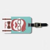 Mustache Gentleman Bowtie Gepersonaliseerd Bagagelabel (Voorkant horizontaal)