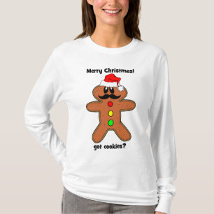 mustache gingerbrood t-shirt