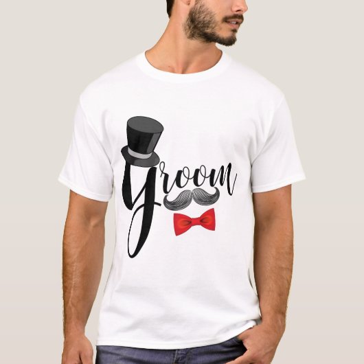 Mustache Groom T-shirt (Voorkant)