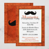 Mustache Halloween Party Invitation Kaart (Voorkant / Achterkant)