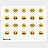 Mustache Happy Face Emoji Hart Sticker (Vel)