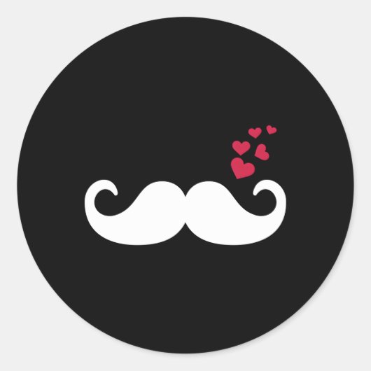 Mustache He Ronde Sticker (Voorkant)