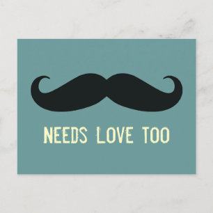 Mustache heeft liefde voor grappig Briefkaart nodi