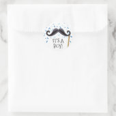 Mustache Het is een Boy Favor Sticker (Tas)