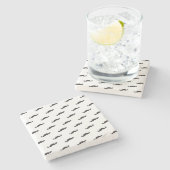 Mustache hipster patroon 2 stenen onderzetter (Zijkant)