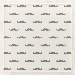 Mustache hipster patroon 3 glazen onderzetter