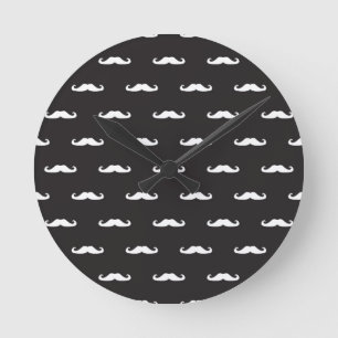Mustache hipster patroon ronde klok