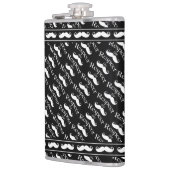 Mustache Hipster Retro Patroon Heupfles (Links)