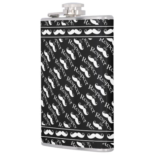 Mustache Hipster Retro Patroon Heupfles (Links)