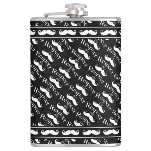Mustache Hipster Retro Patroon Heupfles