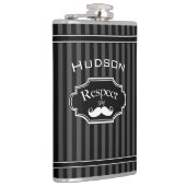 Mustache Hipster Retro Patroon Heupfles (Rechts)