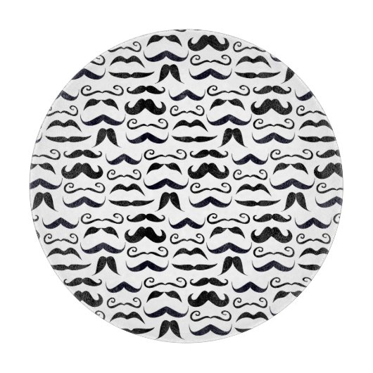 Mustache Hipster Retro Patroon Snijplank (Voorkant)