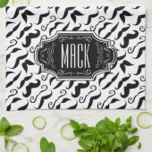 Mustache Hipster Retro Patroon Theedoek (Gevouwen)