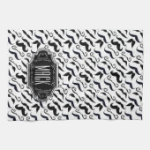 Mustache Hipster Retro Patroon Theedoek (Horizontaal)