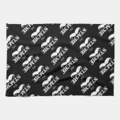 Mustache Hipster Retro Patroon Theedoek (Horizontaal)