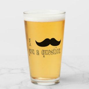 Mustache je een vraag glas