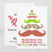 Mustache kerstboom - Vakantiekaart Feestdagenkaart (Voorkant / Achterkant)