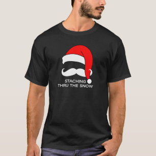 Mustache Kerstmis: door de sneeuw T-shirt