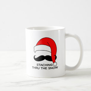 Mustache Kerstmis: doormidden door de sneeuw Koffiemok