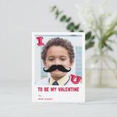 Mustache Kids Classroom Valentine Photo Carte post (Debout devant)