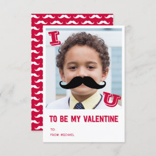 Mustache Kinder Classroom Valentijn Fotokaart Kaart