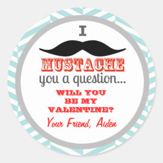 Mustache Kinderen Valentijnsdag Sticker