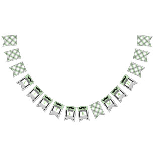 Mustache klein man groen grijs baby boy douche vlaggetjes