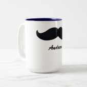 Mustache koffie mok grappige gepersonaliseerde mok (Voorkant links)