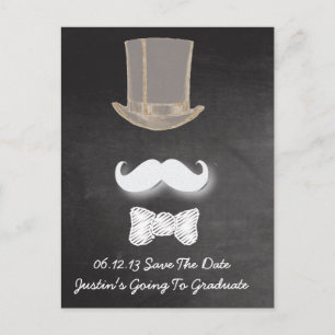 Mustache krijt ontwerp Save the date Aankondigingskaart