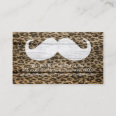 Mustache Leopard over houtextuur #6 Visitekaartje (Achterkant)
