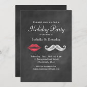 Mustache & Lèvres Fête Invitation (Devant / Derrière)