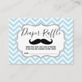 Mustache Lil' Man Diaper Raffle Ticket Blue Informatiekaartje (Voorkant)