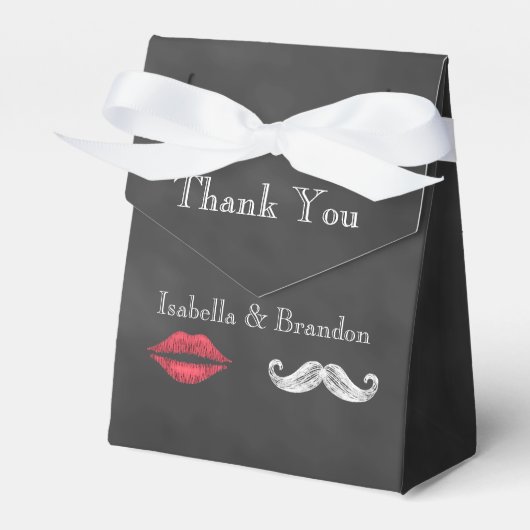 Mustache & Lippen Favor Box Bedankdoosjes (Voorkant Zijde)