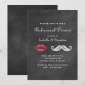 Mustache & Lips - repetitie binnenste uitnodiging (Voorkant / Achterkant)