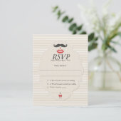 Mustache Lips Retro RSVP Mariage Card (Debout devant)
