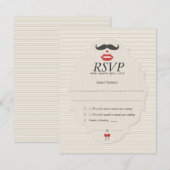 Mustache Lips Retro RSVP Mariage Card (Devant / Derrière)