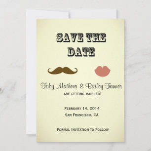 Mustache & Lips Save-the-date Save The Date