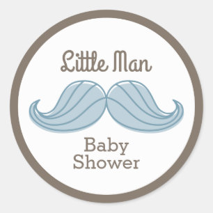 Mustache Little Man Ronde Sticker