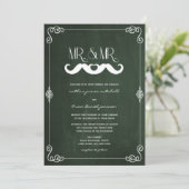 Mustache Love Chalkboard Gay Wedding Kaart (Staand voorkant)