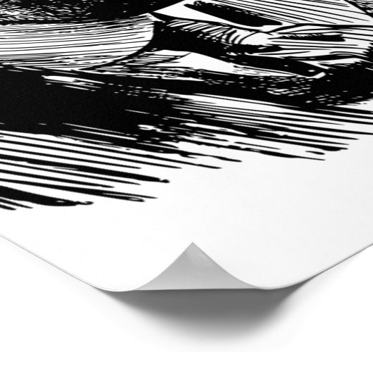 Mustache Man Drink Koffieretro Art Poster (Hoek)