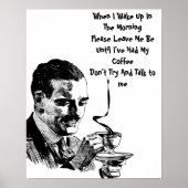 Mustache Man Drink Koffieretro Art Poster (Voorkant)
