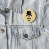 Mustache Man Ronde Button 5,7 Cm (In situ)