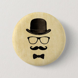 Mustache Man Ronde Button 5,7 Cm